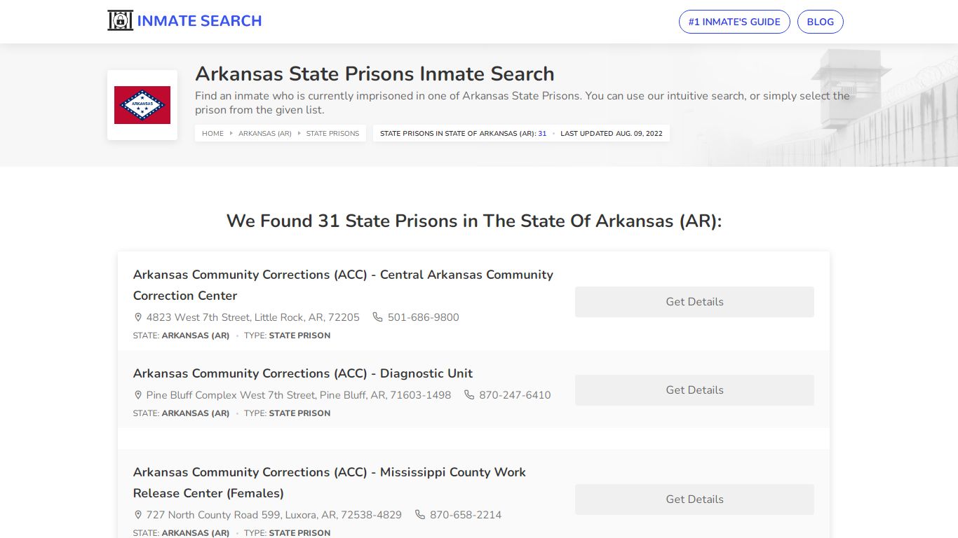 Arkansas State Prisons Inmate Search